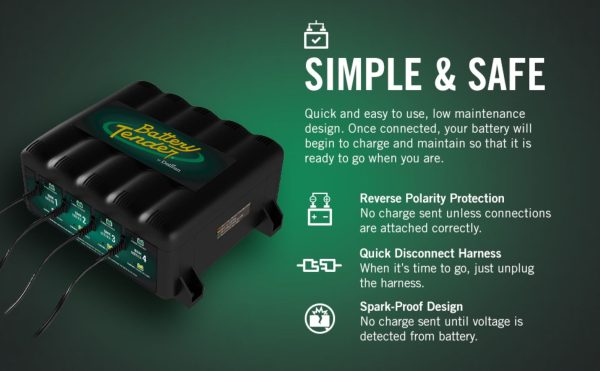 Battery Tender 4 Bank Multibank Charger - 5 AMP (1.25 AMPs Per Bank) - Smart 12V Multi Battery Charger and Maintainer - 021-0148-DL-WH - Image 7