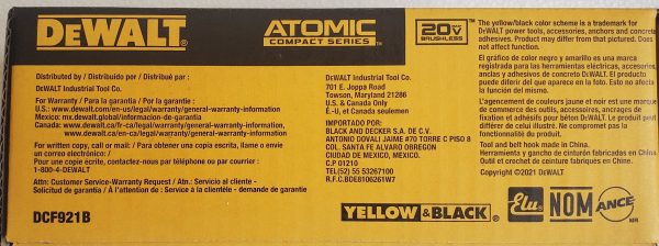 Dewalt DCF921B ATOMIC 20-Volt MAX Cordless Brushless 1/2 in. Impact Wrench (Tool-Only) - Image 5