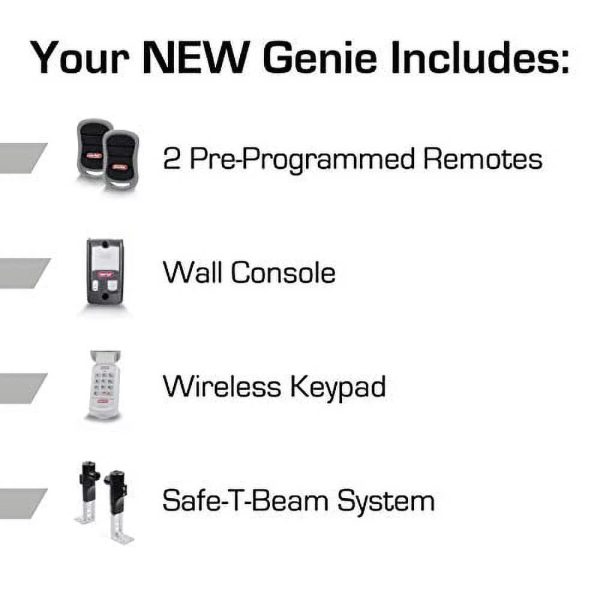 Genie SilentMax 1000 Garage Door Opener - Ultra-Quiet Belt Drive - Includes two 3-Button Pre-Programmed Remotes, Wall Console, Wireless Keypad, Safe T-Beams - Model 3042-TKH, 140V DC Motor - Image 3