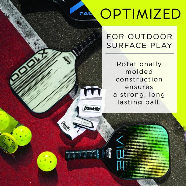 Franklin Sports Outdoor Pickleballs X40 Optic Yellow Balls 100 Pack - Image 4