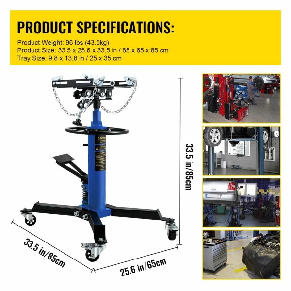 BENTISM Transmission Jack 1100 lbs 2-Stage Hydraulic High Lift Vertical Telescopic,Blue - Image 7