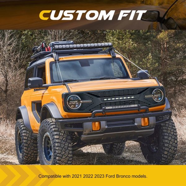 AMERICAN MODIFIED Grille w/ Lights for 21-24 Ford Bronco w/o Front Camera - Image 2