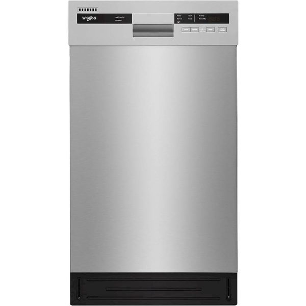 Whirlpool - 18" Front Control Built-In Dishwasher with Stainless Steel Tub - Monochromatic stainless steel - Image 7